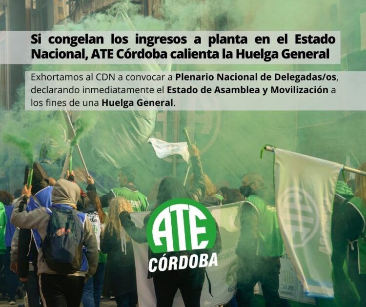ATE Córdoba instó a la conducción nacional a definir una huelga general