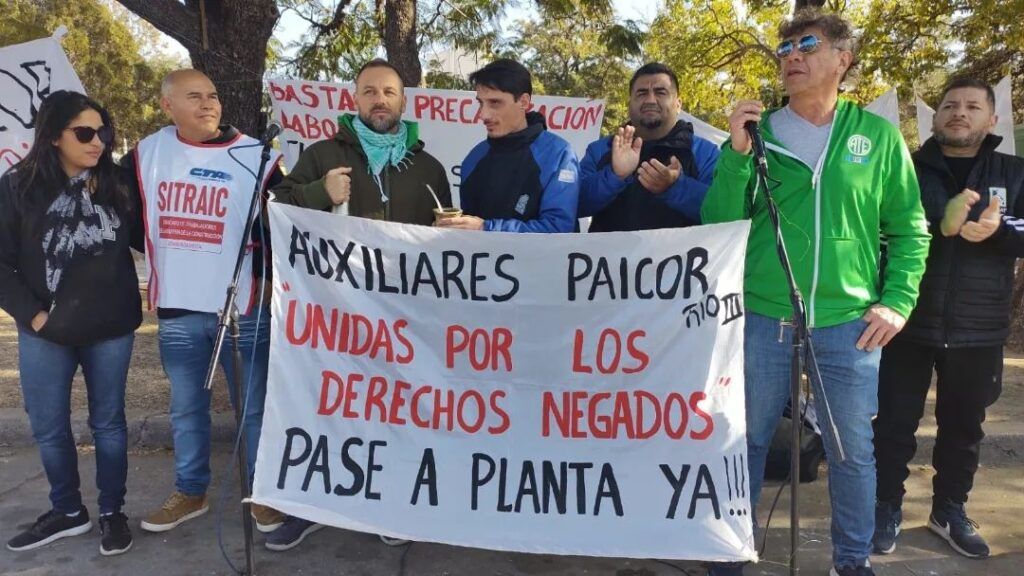 Trabajadoras del PAICOR y Auxiliares Escolares en Río Tercero marcharán a Casa de Gobierno