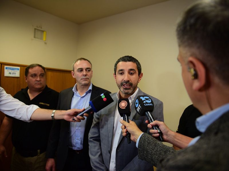 Conferencia de prensa por las guardia cárceles detenidas. Tribunales 2, despacho del fiscal José Mana. (José Gabriel Hernández / La Voz)