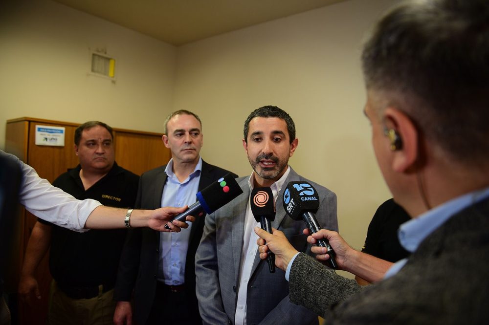 Conferencia de prensa por las guardia cárceles detenidas. Tribunales 2, despacho del fiscal José Mana. (José Gabriel Hernández / La Voz)