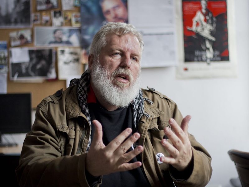 Gringo Castro, Secretario General de CTEP. Entrevista en redacción del Grito del Sur, Buenos Aires, 16 de julio de 2018. Andrés Wittib